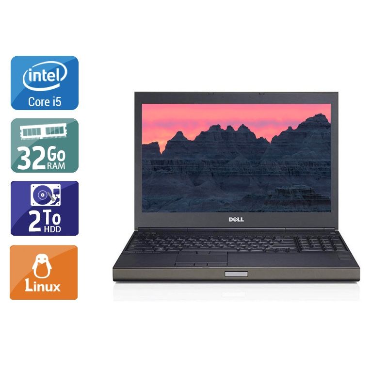 Dell Précision M4800 i5 32Go RAM 2To HDD Linux