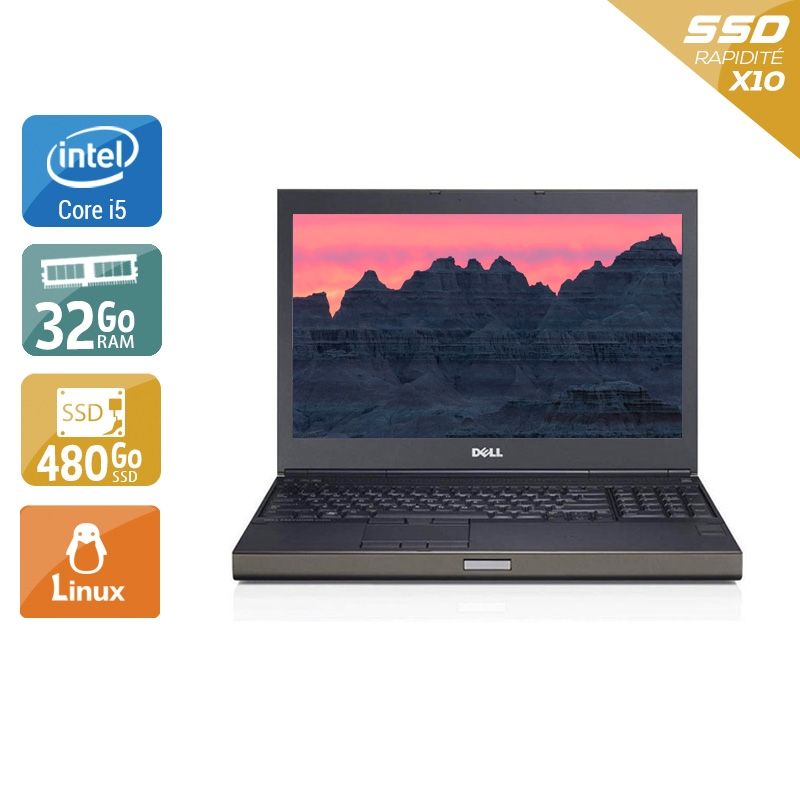 Dell Précision M4800 i5 32Go RAM 480Go SSD Linux