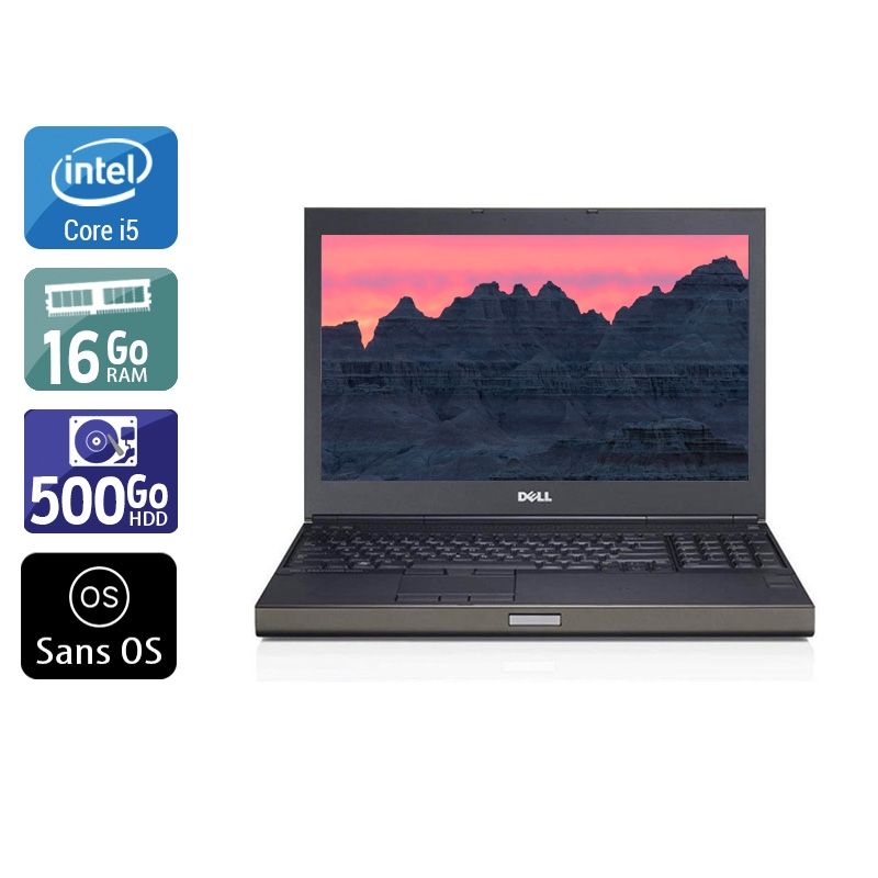 Dell Précision M4800 i5 16Go RAM 500Go HDD Sans OS