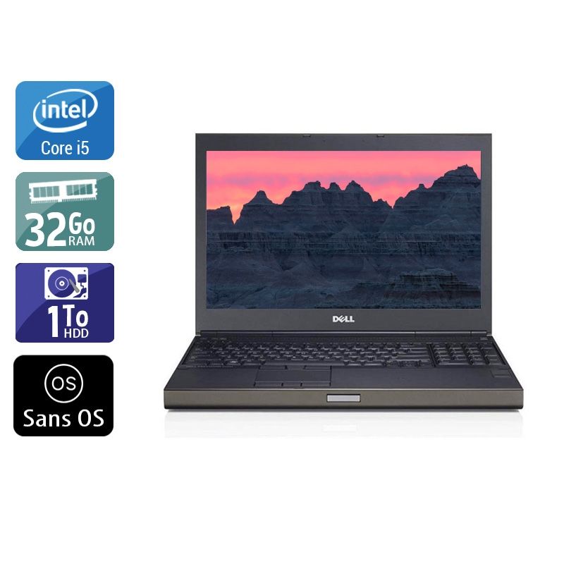 Dell Précision M4800 i5 32Go RAM 1To HDD Sans OS