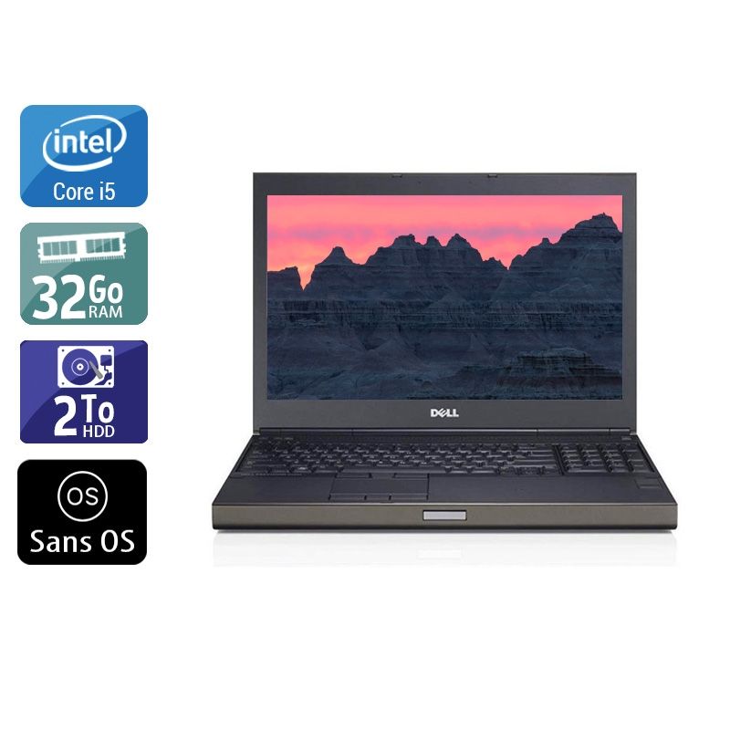 Dell Précision M4800 i5 32Go RAM 2To HDD Sans OS