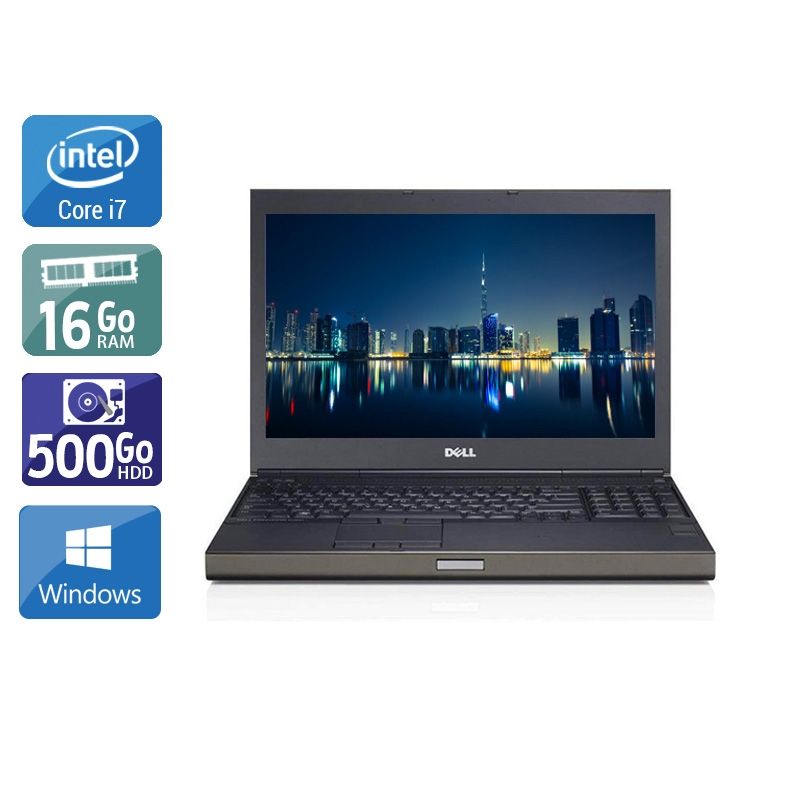 Dell Précision M4800 i7 16Go RAM 500Go HDD Windows 10