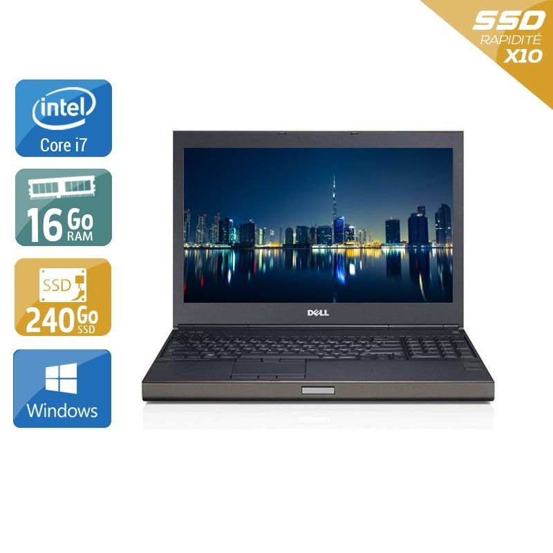 Dell Précision M4800 i7 16Go RAM 240Go SSD Windows 10