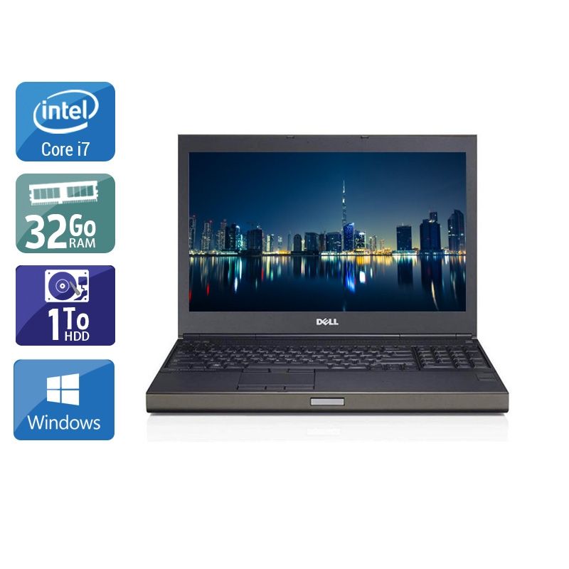 Dell Précision M4800 i7 32Go RAM 1To HDD Windows 10