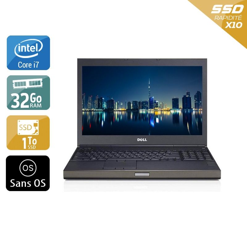Dell Précision M4800 i7 32Go RAM 1To SSD Sans OS