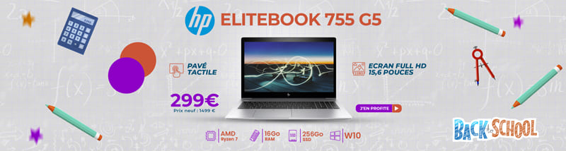 HP EliteBook 755 G5 AMD Ryzen 7 15" 16Go RAM 256Go SSD Windows 10