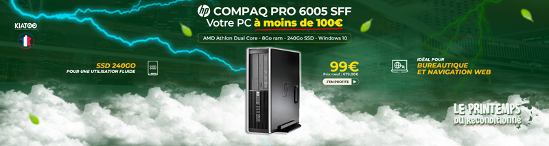 HP Compaq Pro 6005 SFF AMD Athlon Dual Core 8Go RAM 240Go SSD Windows 10